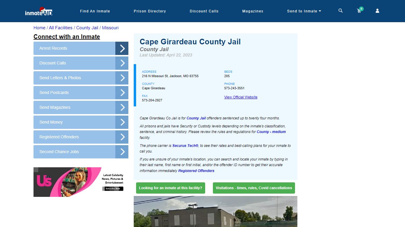 Cape Girardeau County Jail - Inmate Locator - Jackson, MO